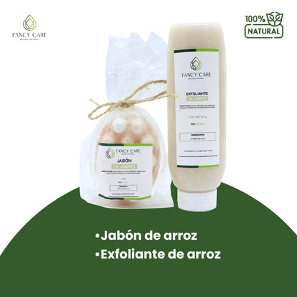 Paquete exfoliante de arroz