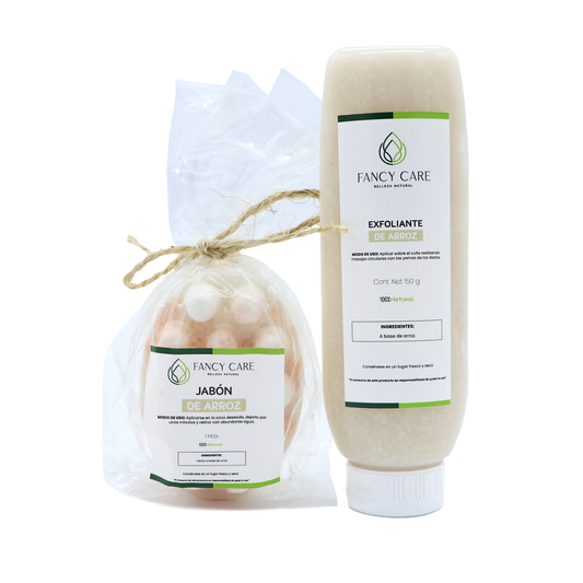 Paquete exfoliante de arroz
